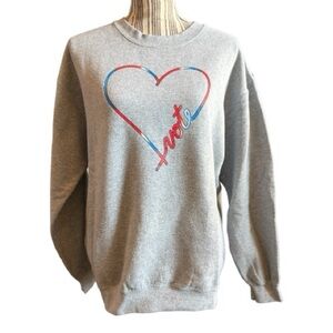 Ellen Degeneres Gray Crewneck Sweater with Heart Design